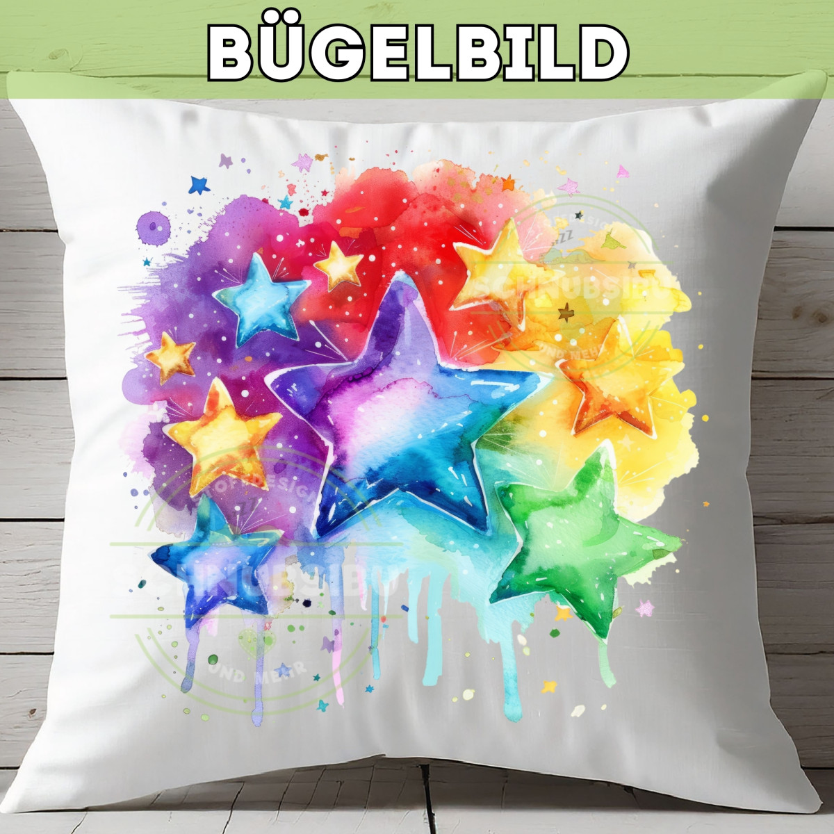 Bügelbild Regenbogenstern